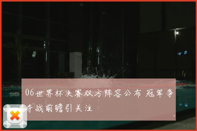 06世界杯决赛双方阵容公布 冠军争夺战前瞻引关注